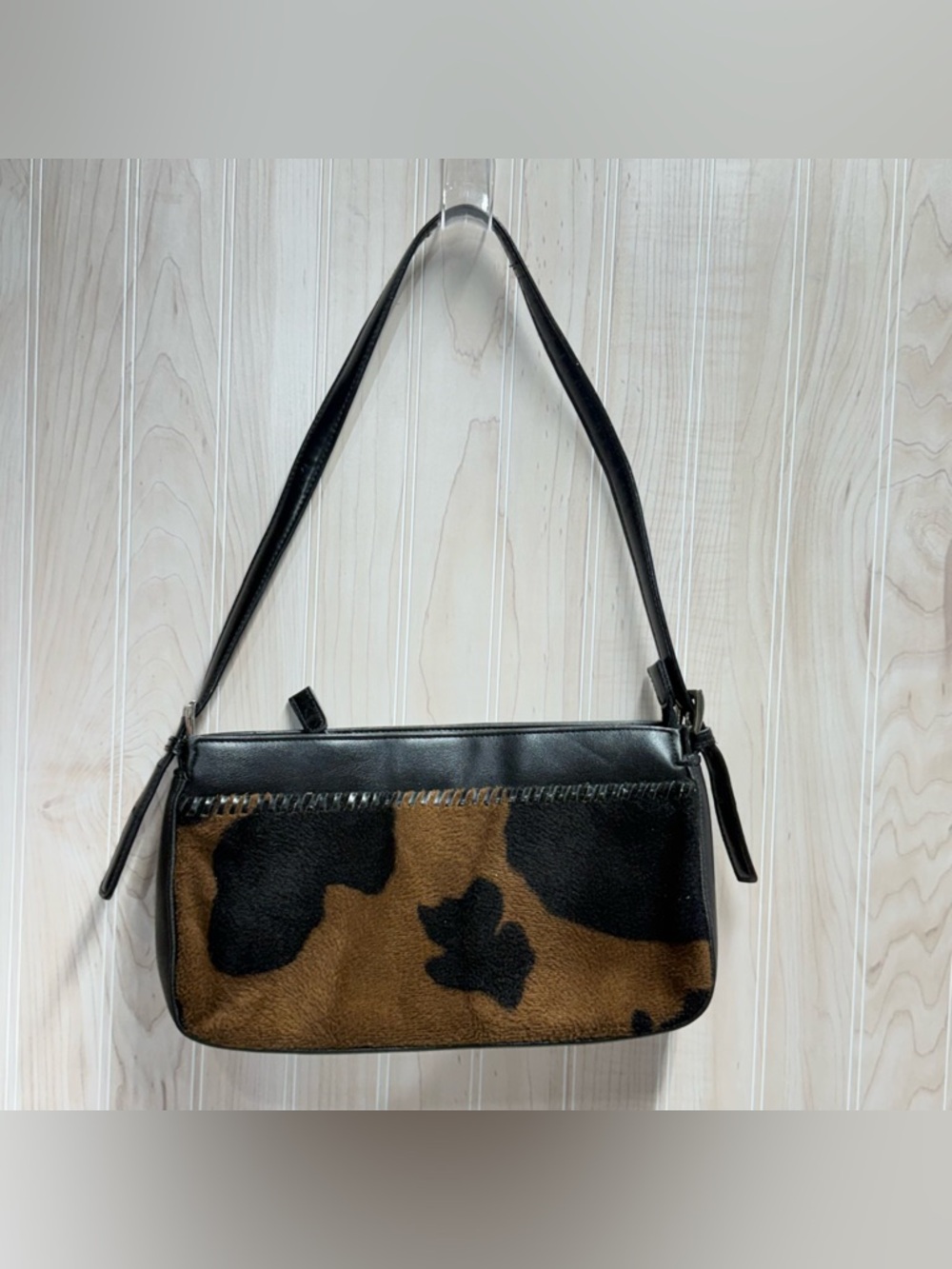 Black and Brown Calf Hair Shoulder Bag
